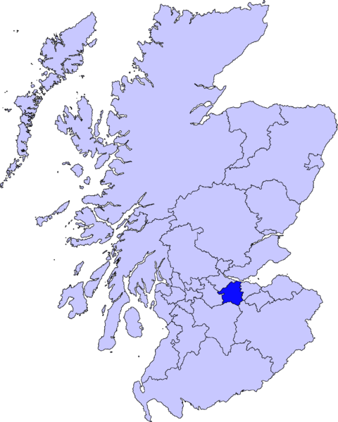 a map of Scotland with West Lothian Council highlighted in dark blue